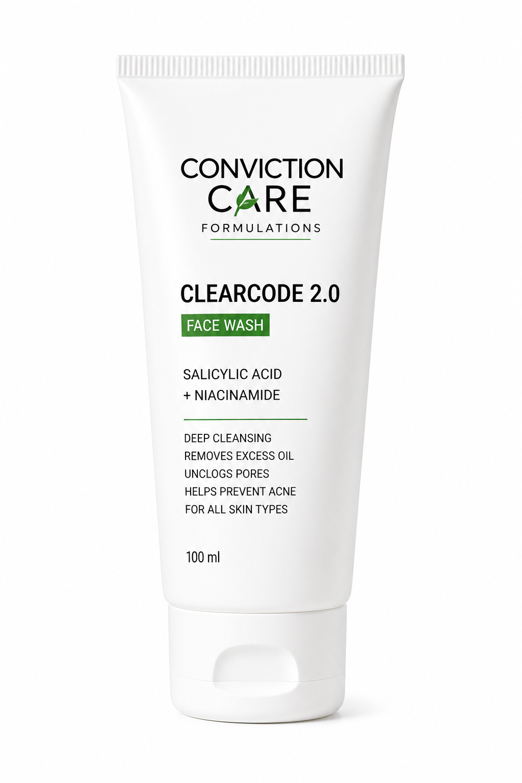 ClearCode 2.0 Face Wash | Salicylic Acid + Niacinamide Cleanser for Oil Control & Acne